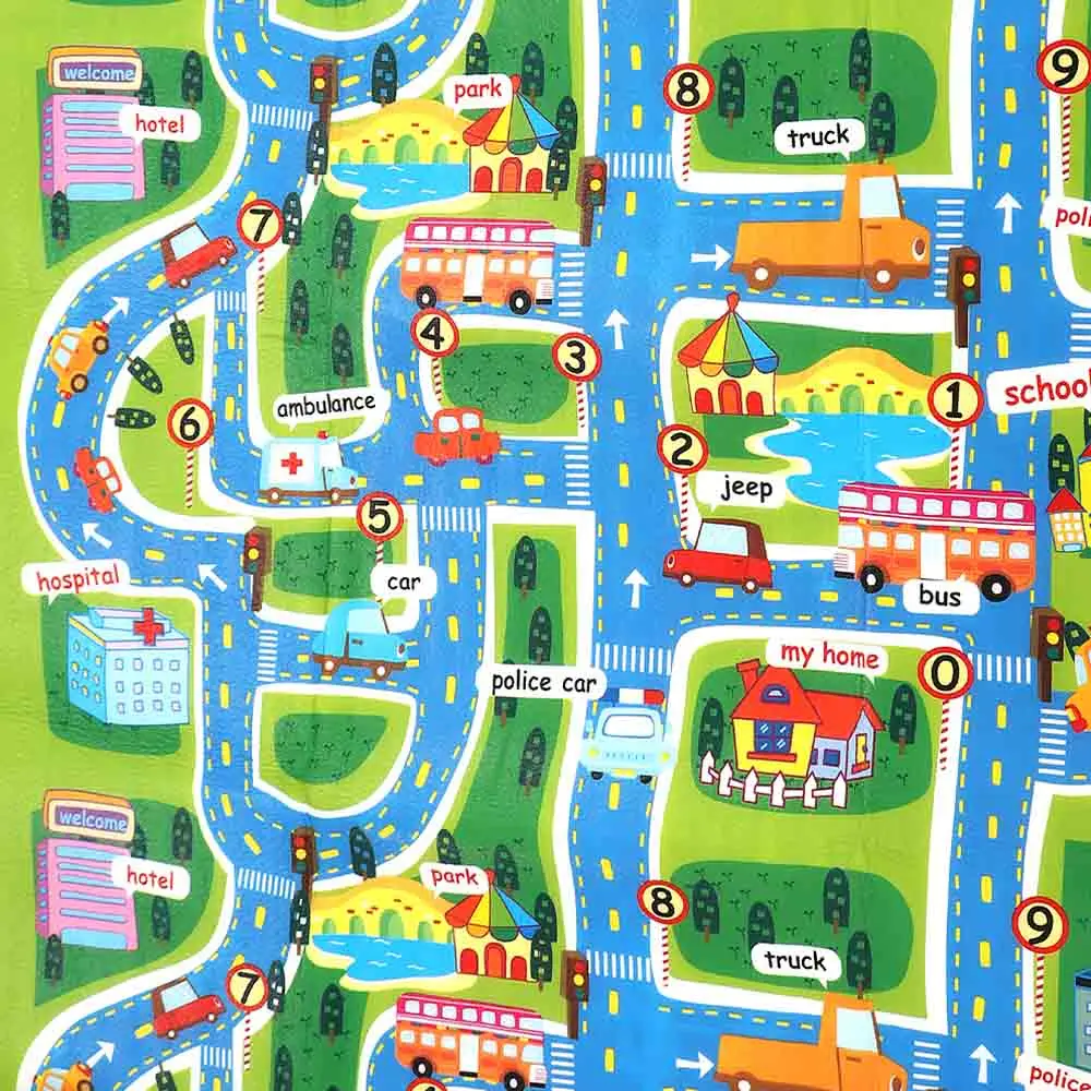 Карта города Детский Игровой Коврик развивающий коврик-пазл детский коврик утолщенный Tapete Infantil детская комната ползающий коврик Детская игрушка с сумкой