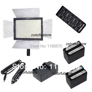 

FREE SHIP by DHL YN 600 YN600 Led Video Light + NP-F970 F960 Battery +Car Charger +IR Remote For Canon Nikon Pentax Good YN300II