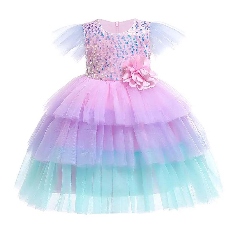 

Baby girl princess prom dress flower lace dress for kids children wedding party girl sleeveless christmas children clothing