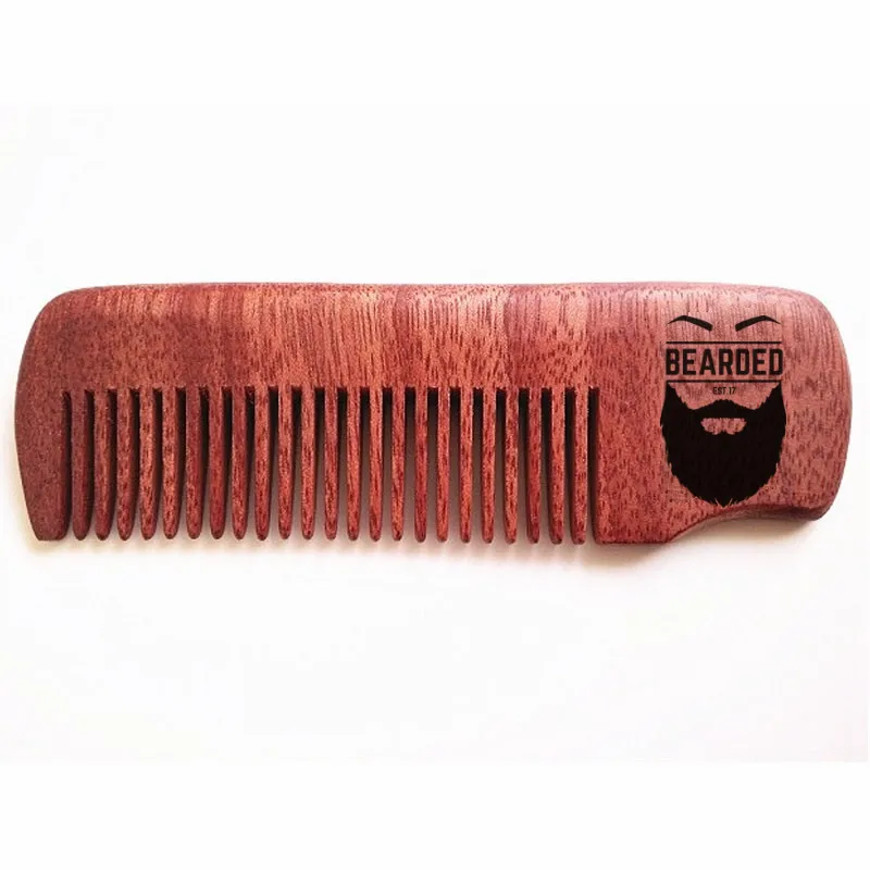 2PCS Handmade Red Comb Pocket Size Wide Teeth Beard Comb &Fine Tooth
