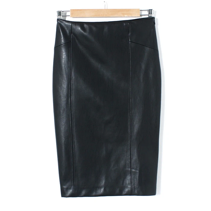 Женская сексуальная юбка на заказ размера плюс 3XS-10XL с натуральной талией, черная юбка средней длины из искусственной кожи, юбка красного цвета хаки, Faldas Mujer
