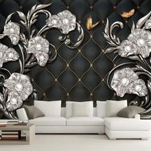 Beibehang 3D обои на заказ Настенные обои высокого класса люкс 3D стерео ювелирные изделия цветы Мягкая посылка ТВ фон стены