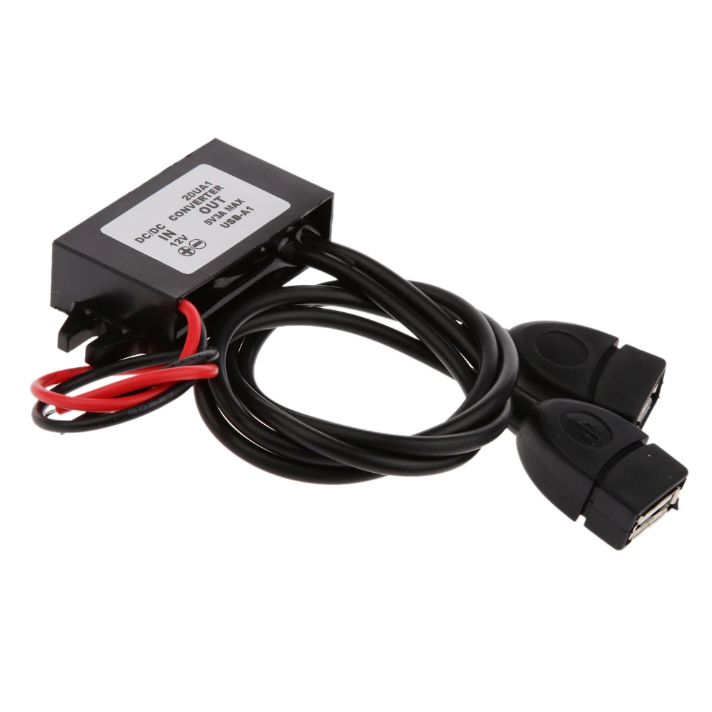 

12V to 5V 3A 15W DC Converter Buck Module Power Supply Regulator For Car Charger Dual USB Output/ GPS / MP3 / MP4 Etc