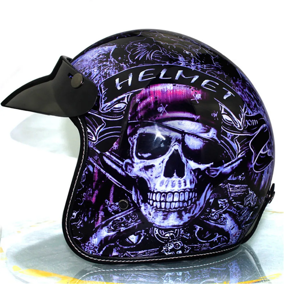 

Ancient Pirate Skull Universal open Face Motorcycle Helmet Personality pattern Harley motorcycle helmet S M L XL