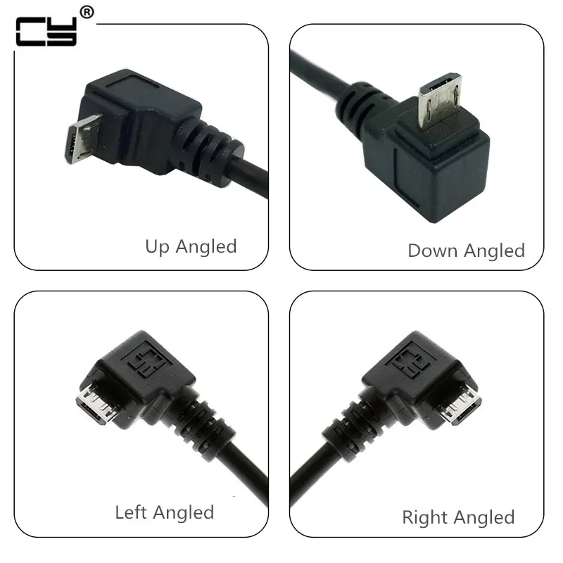 W górę iw dół oraz w lewo i w prostopadły 90 stopni USB Micro USB męski na USB transmisji danych w zakresie od złącze do ładowania kabel do tabletu 5ft 1m 5m 0.5m