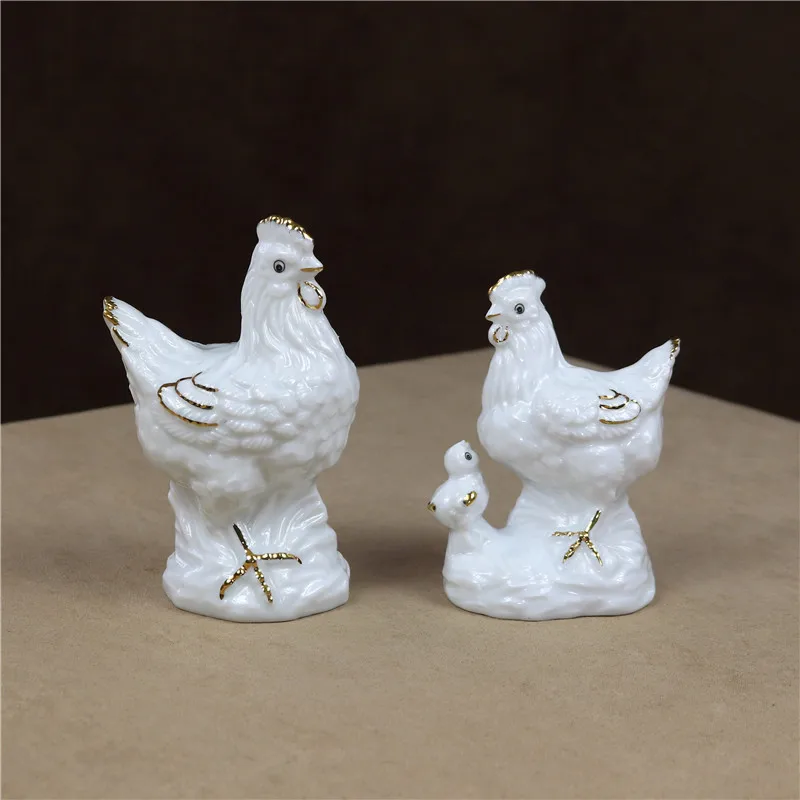 Фарфоровая статуэтка Статуэтка Петуха Hen керамическая курица миниатюрное