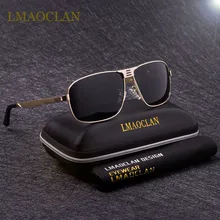 LMAOCLAN брендовые поляризованные золотые солнцезащитные очки из алюминия и магния, мужские винтажные квадратные очки UV400, очки для вождения