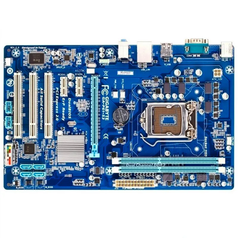Для Gigabyte GA-P61-S3 оригинальная б/у рабочего стола материнской платы P61-S3 H61 разъем LGA