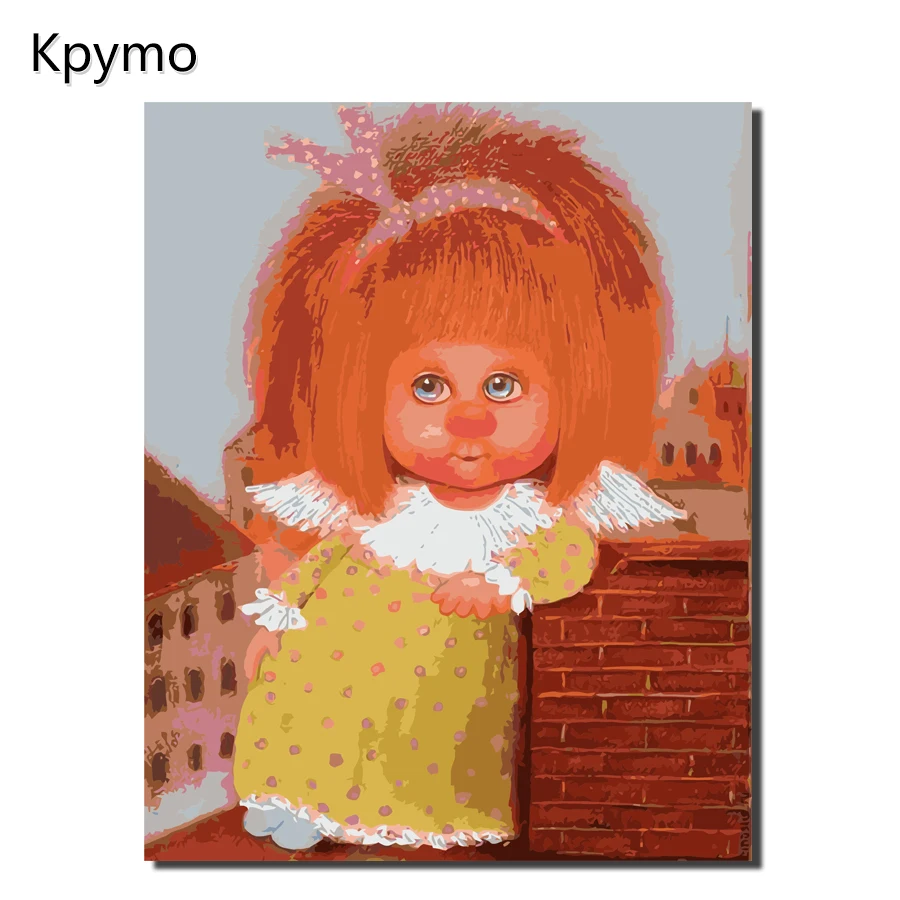 

Kpymo Chuvilyaeva Galina angel Painting By Numbers Modern Flower Home Decor For Living Room Hand Unique Gifts Picture Wall Ar't