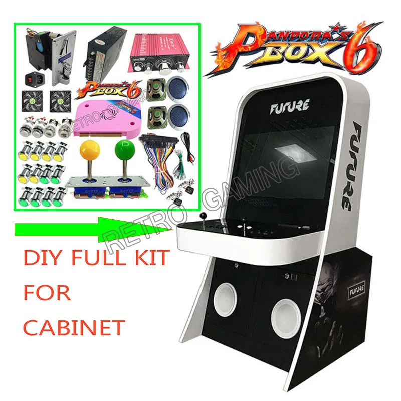 

Pandora Box 6 PCB 1300 in 1 Jamma with power supply coin mech joystick LED button full kit for DIY Arcade Game Cabinet Machine