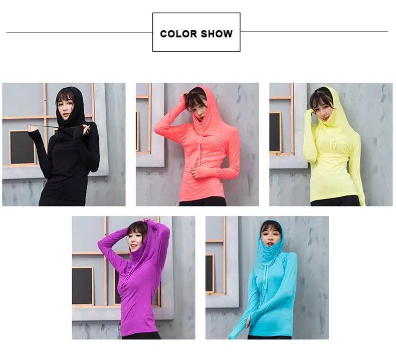 1 (10)Women Hooded Running Jacket Long Sleeve Sweatshirt Ladies Yoga Sports  Jacket Fitness Gym Quick Dry Shirts 