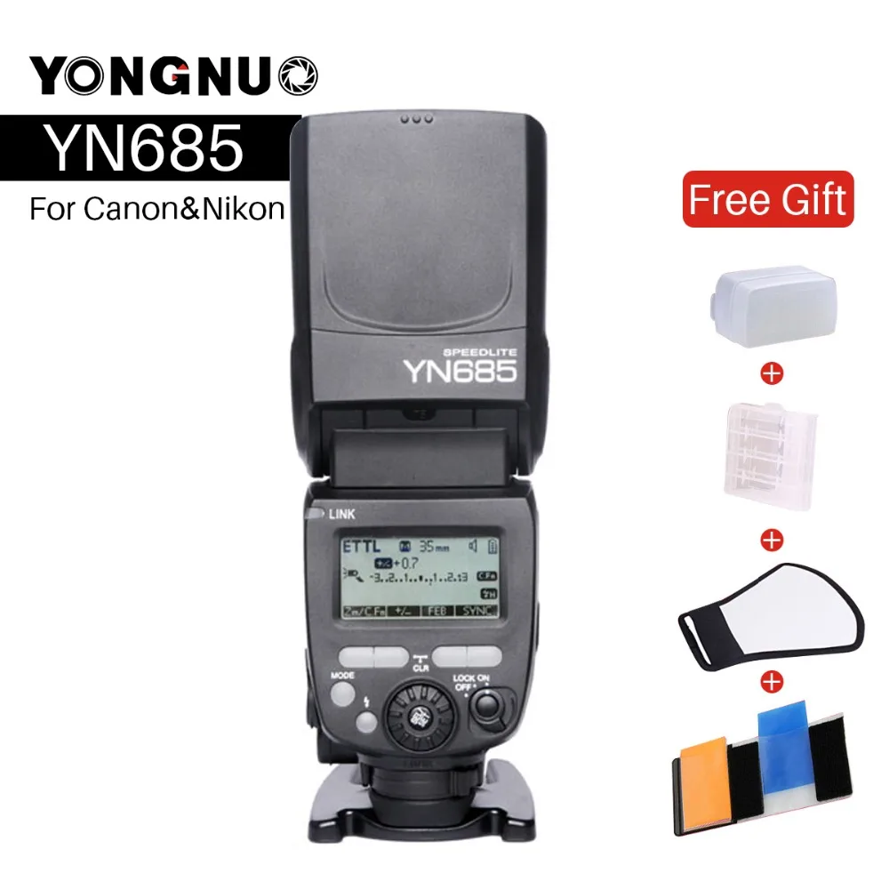 YONGNUO YN685 Беспроводной фотовспышка 2.4 Г HSS TTL/iTTL для Canon Nikon поддержка YN560IV YN560 TX RF605