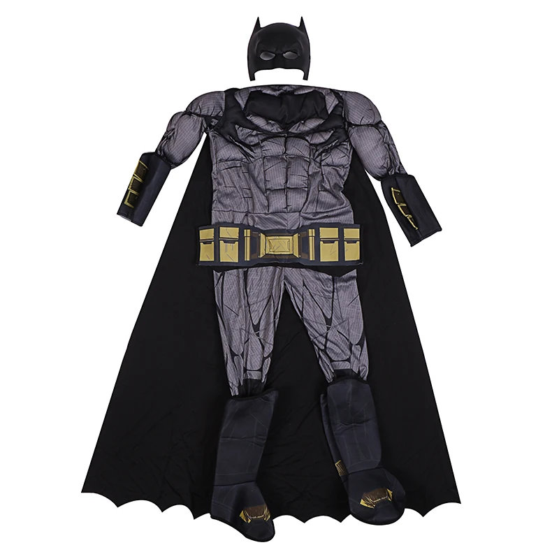 Dawn Of Justice Boys Cool Deluxe Muscle Batman Child DC Movie Cosplay Superhero Halloween Costume