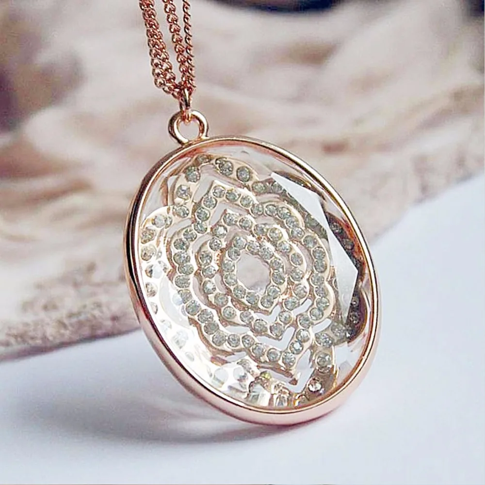 

TrinketSea Charm Rose Gold Long Chain Drop Y Pendant Necklace for Women Rhinestone Jewelry Luxury Stone Link Chain Necklaces