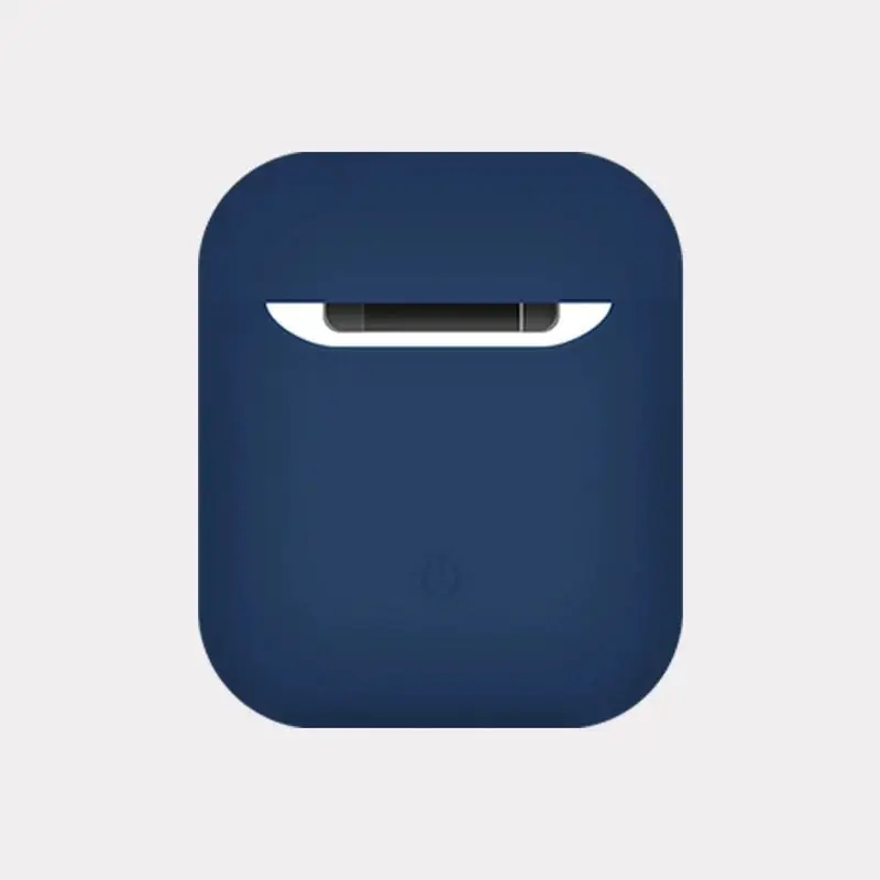 Dark Blue Мягкий силиконовый чехол для наушников для Airpods, ультратонкий противоударный защитный чехол для наушников, чехол для наушников Airpods, 12 цветов - Цвет: Dark Blue