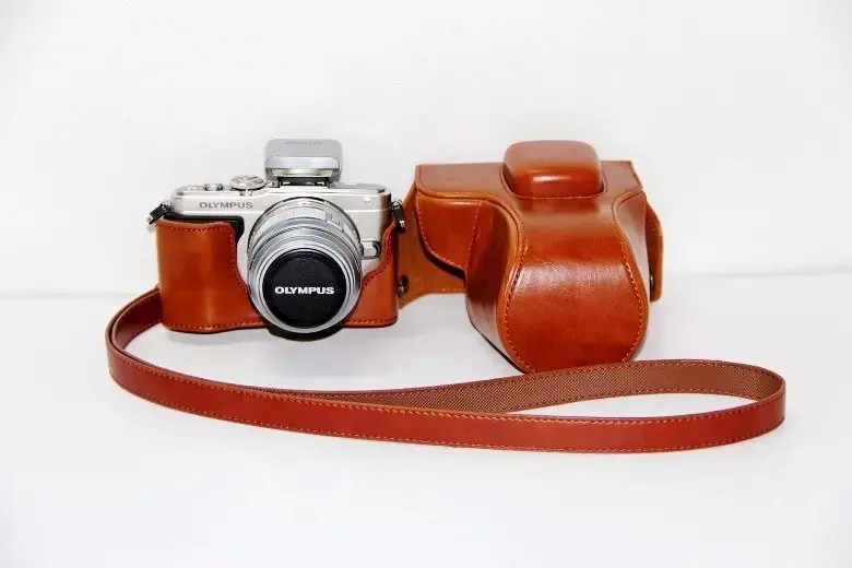 Leather Camera case bag for OLYMPUS Pen E-PL6 E-PL5 EPL5 EPL6 E-PM2 EPM2