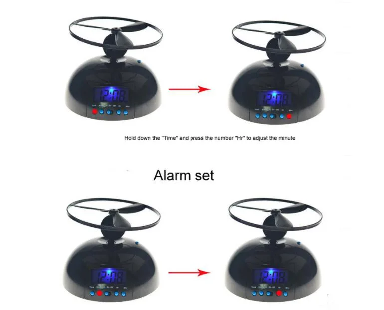 Будильник вертолет подсветка для детской комнаты Забавный вертолет Летающий Будильник Повтор электронный подарок светодиодный