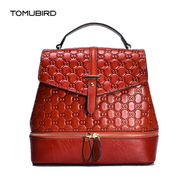 

TOMUBIRD 2020 new Cowhide women genuine leather bag cowhide embossing schoudertas dames women genuine leather backpack