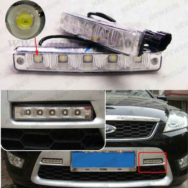 Universal car led driving light 5 leds Epistar 9 16v dc led daytime