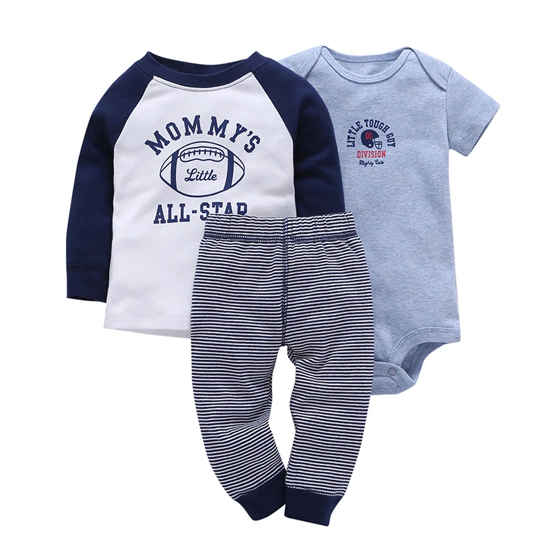 Baby Time-limited New Arrival Fashion Cotton Worsted Infant Clothes Girl Set 3 Unids Rugby Football Pants 2 Climbing D 2019