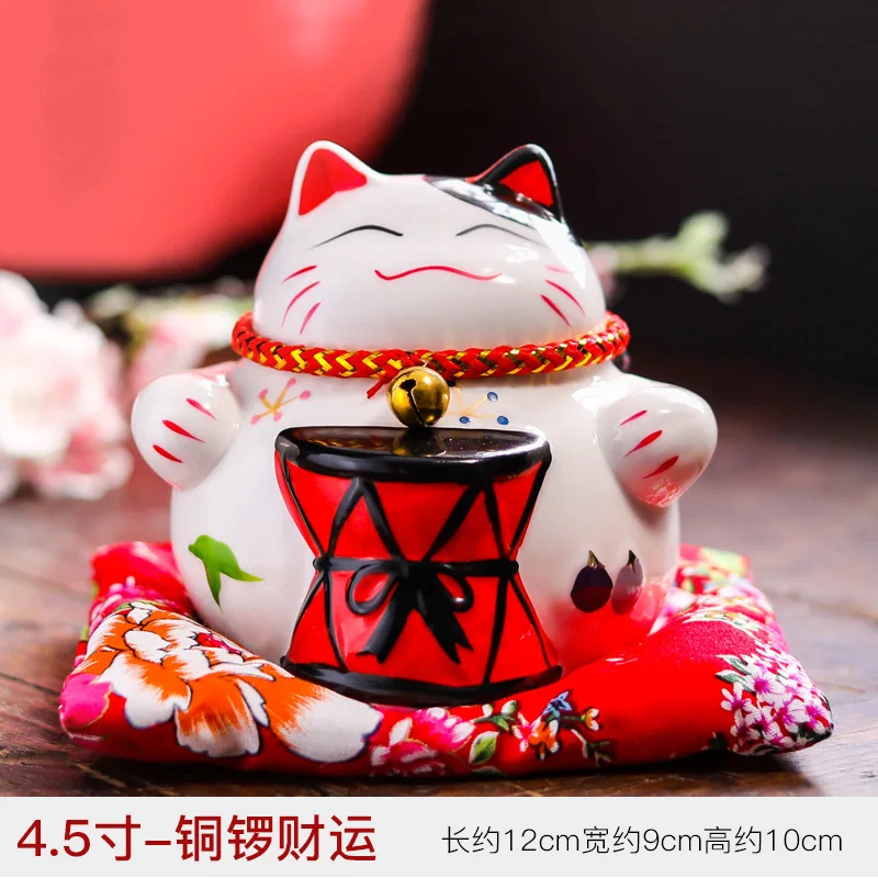 4,5 дюймов Lucky Cat Копилка Керамическая Мини-кошка японский стиль открывающийся подарок на праздник украшения в виде животных украшение для дома гостиной - Цвет: L