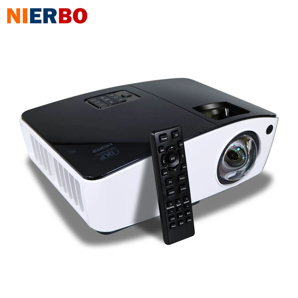 NIERBO Short Throw Projector 3D Daylight Projectors Outdoor Bright 4000
