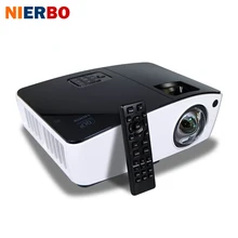 NIERBO Short Throw Projector 3D Daylight Projectors Outdoor Bright 4000 ANSI Lumens School Business projector 260W Bulb HDMI