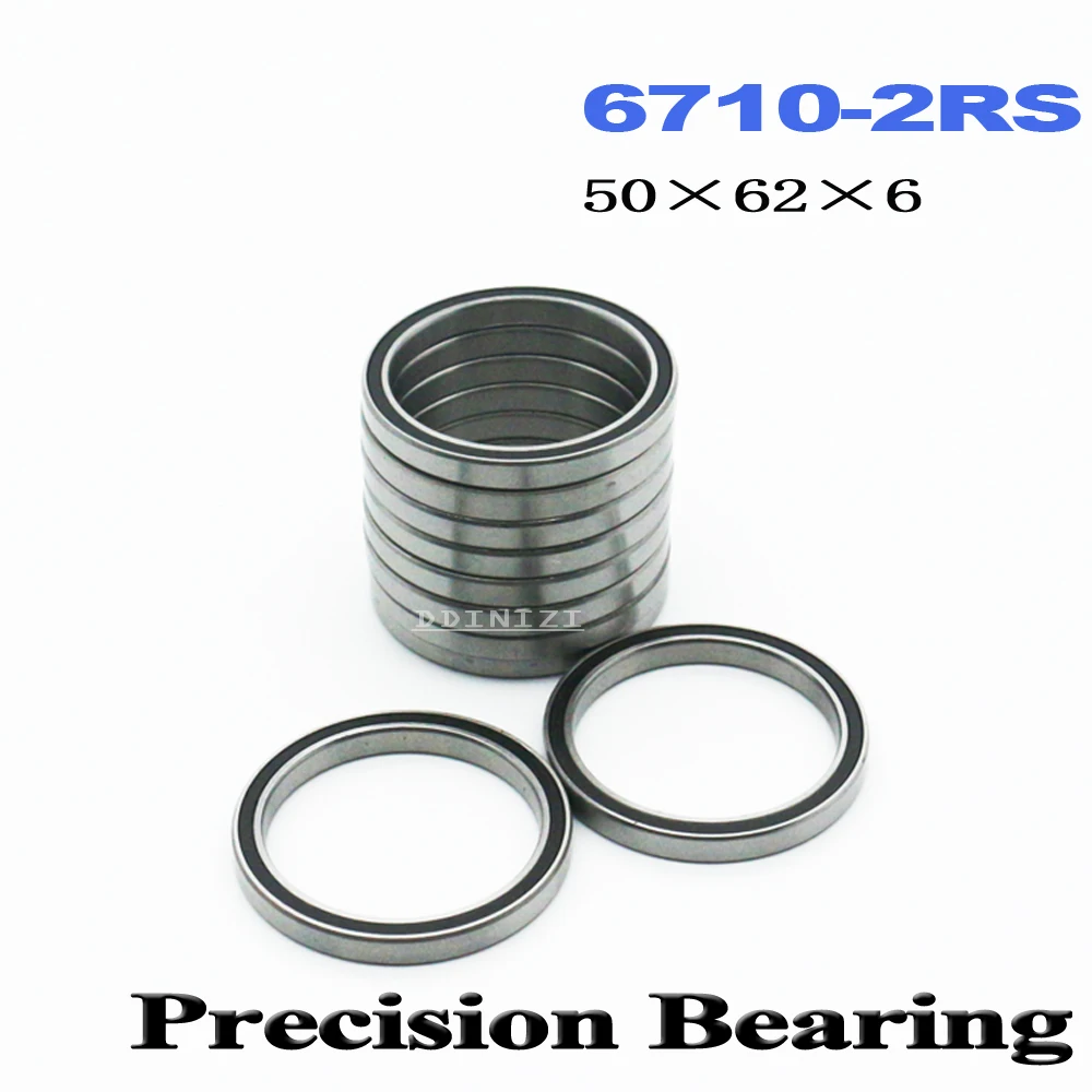 

6710 2RS Bearing 50*62*6 mm ABEC-1 Slim Thin Section 61710RS 6710 RS Ball Bearings 6710RS (4 PCS)