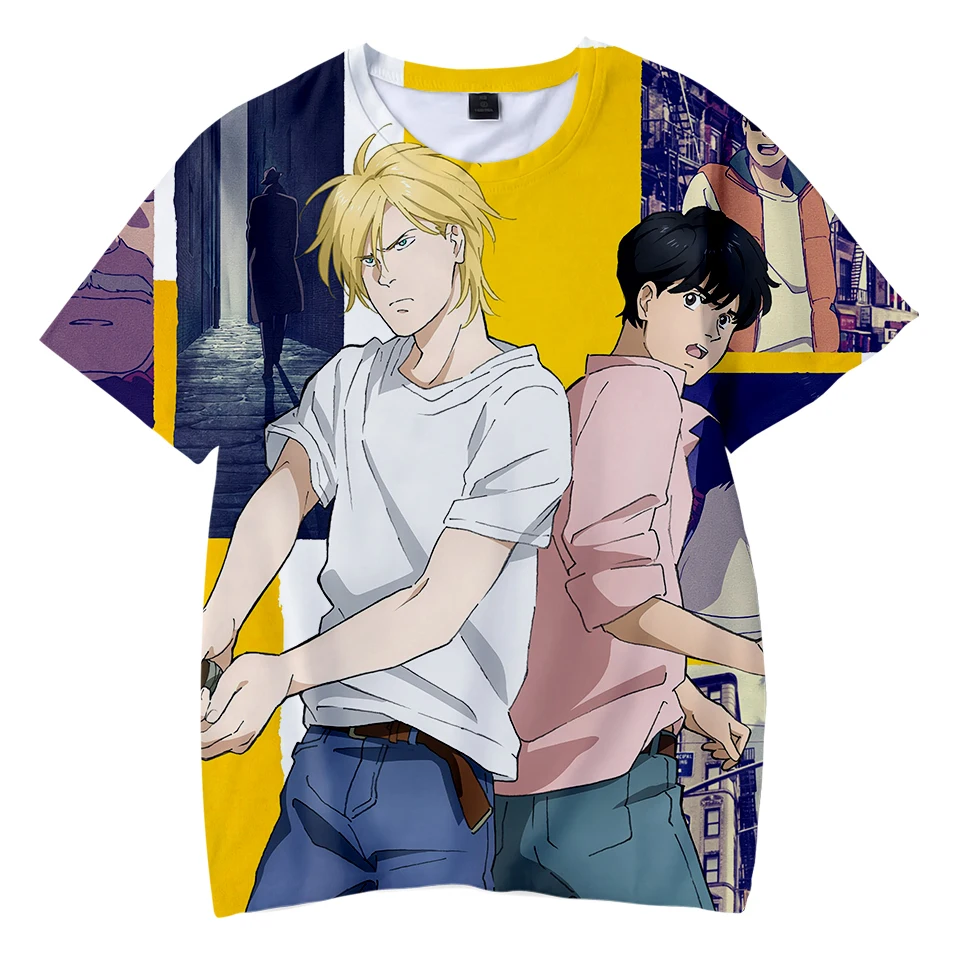 NEW 3D BANANA FISH fashion Tshirt Yellow Kpop Casual hot Style Boys and Girls Tshirts trend Summer Anime Soft Kids Tshirt