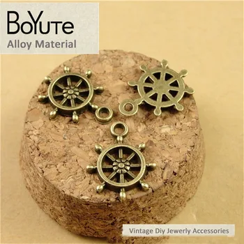 

BoYuTe (100 Pieces/Lot) 18*16MM Antique Bronze Plated Alloy Rudder Anchor Charm Pendant for Diy Jewelry Making Handmade Craft