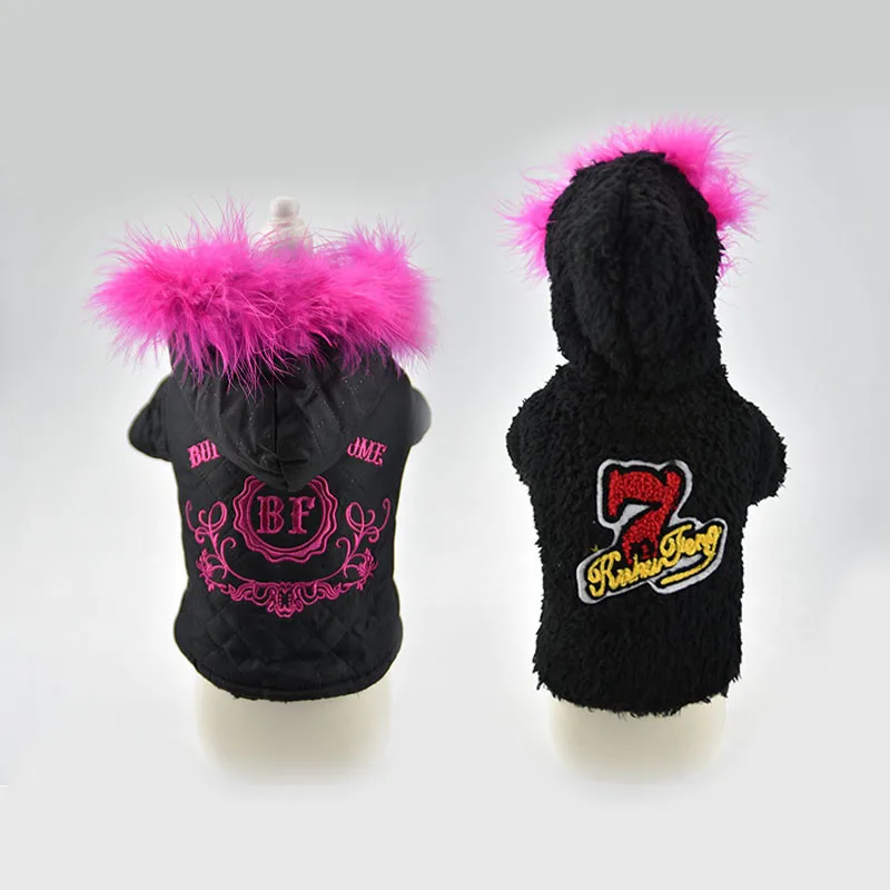 Two sides usage Winter Warm Small Dog Pet Clothes jacket with fur dog