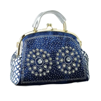 

New Denim Canvas Women Handbag For Male Female Adult Adolescents Fashion Rivets Package Random Pattern Hot Selling Drop Shipping