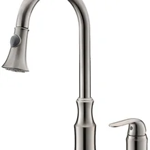 16," высота выдвижной спрей Кухня Раковина кран BN Матовый никель отделка Широкое 2 отверстия смеситель новинка