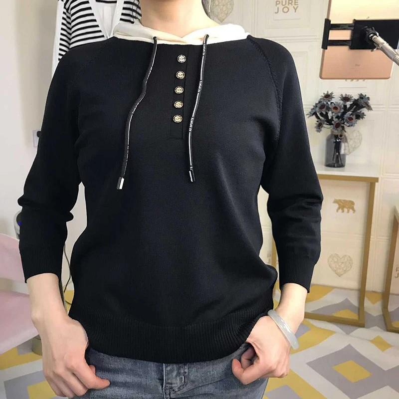 Fannic Autumn Winter Women Sweatshirt Glitter Stone Knitting Hoodies Short Style Sweatshirt Jumper 2 Colors Fannic Autumn Winter Women Sweatshirt Glitter Stone Knitting Hoodies Short Style Sweatshirt Jumper 2 Colors