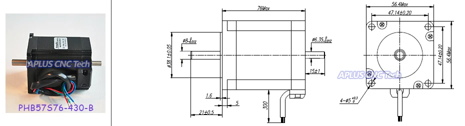 NEMA 23 Шаговые двигатели(255oz-in/76 мм/3.0a)+ Шаговые двигатели Драйвер psr5042