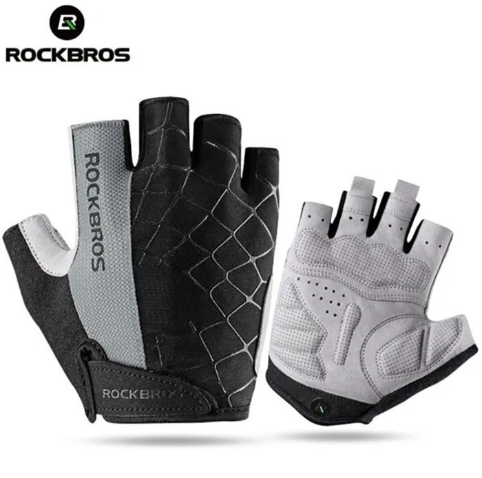 

ROCKBROS Cycling Bike Half Finger Gloves Shockproof Breathable MTB Mountain Bicycle Gloves Men Women Sports Cycling Clothings