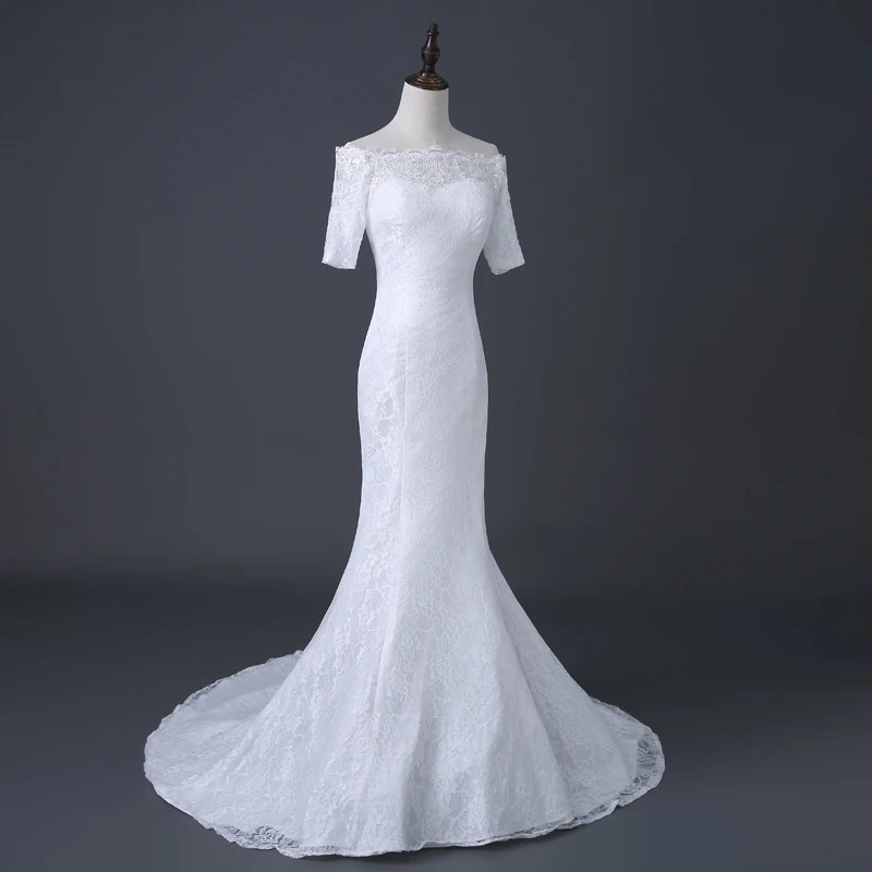 2019 лето осень дизайнерские пикантные туфли белого цвета Vestido de Noiva кружево