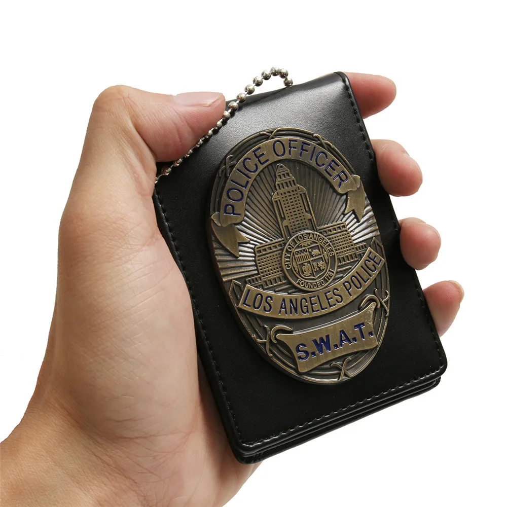 

Takerlama 1pcs LA Police SWAT Officer Badges Card ID Cards Holder 1:1 Gift Cosplay Collection