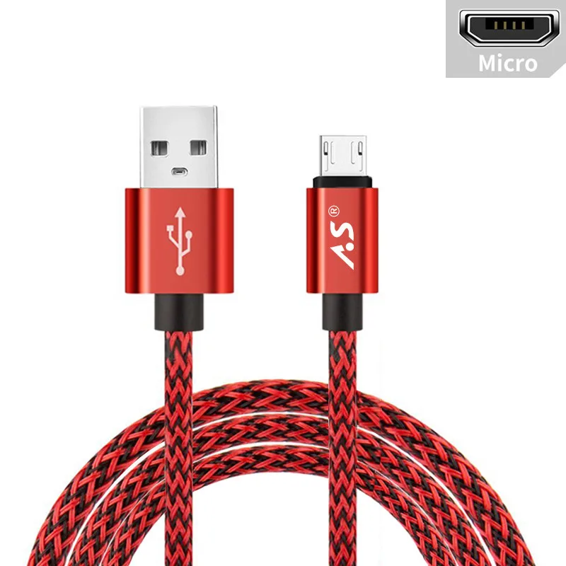 А. С 1 м микро USB кабель QC 3,0 мобильный телефон быстрое зарядное устройство зарядный кабель комплект для Xiaomi samsung huawei смартфон - Тип штекера: Micro Cable Red