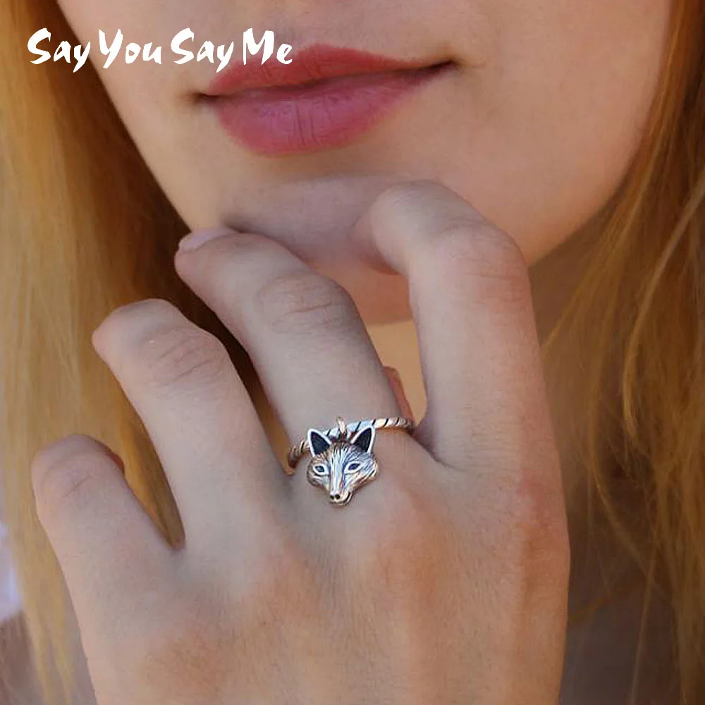 

Say You Say Me Star 925 Sterling Silver Rings Creative Fox Rings Gift For Romantic Women Party Cool Rope Ring Dropshipping