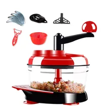 6Pcs Manual meat grinder home multi-function chopper broken twisting machine food machinery machine dehydration basket