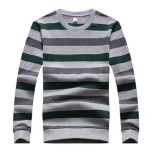 Осенние новые стильные мужские шерстяные свитера Повседневные вязаные полосатые мужские модные шерстяные свитера полный размер M-4XL