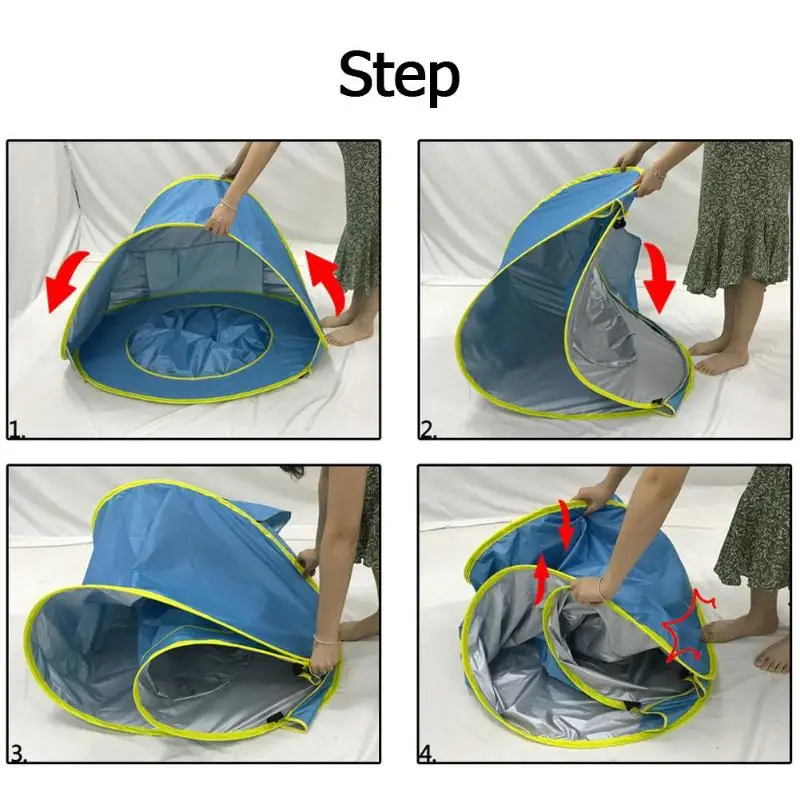 Летний детский пляжный тент, портативный детский открытый плавательный бассейн, солнечные укрытия, палатки для младенцев, ультрафиолетовая защита, автоматический быстрооткрывающийся тент