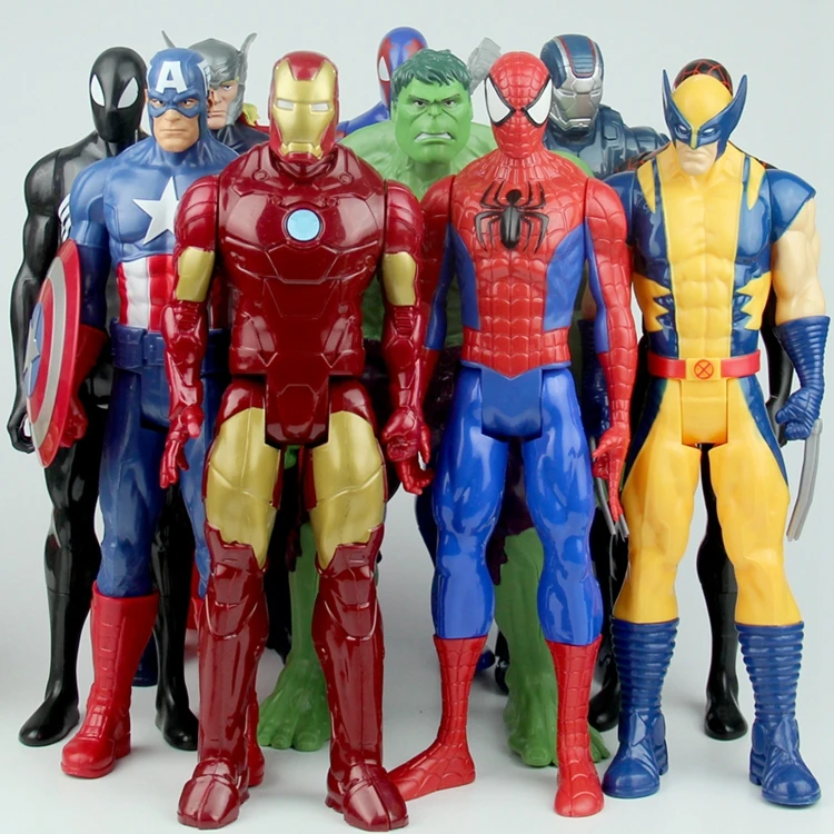 The Avengers 30CM Marvel PVC Action Figures Spiderman Figurines Kids Toys hulk Captain America superman batman