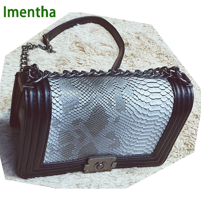 classical chain bag with snake skin pattern pochette sac femme vintage Women Shoulder Bags retro sac a main femme crossbody bags
