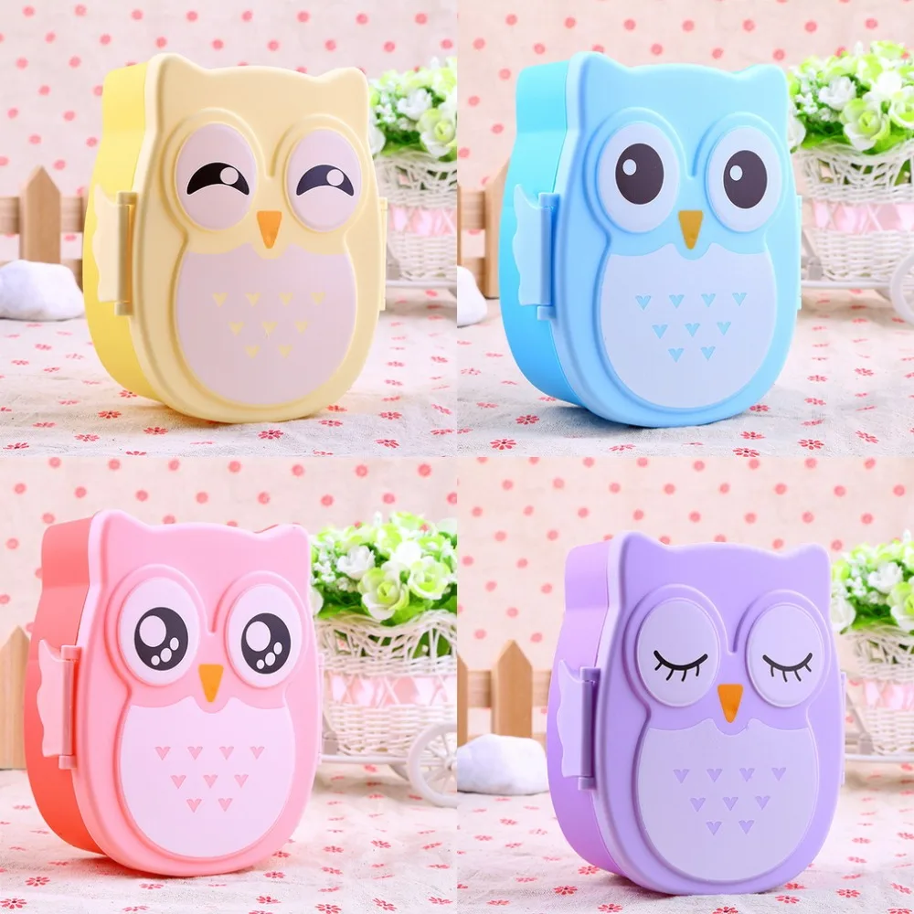 

1050ml Cartoon Owl Tableware Food Fruit Storage Container Portable Bento Box Food-safe Food Outdoor Camping Lunch Dinnerware Box