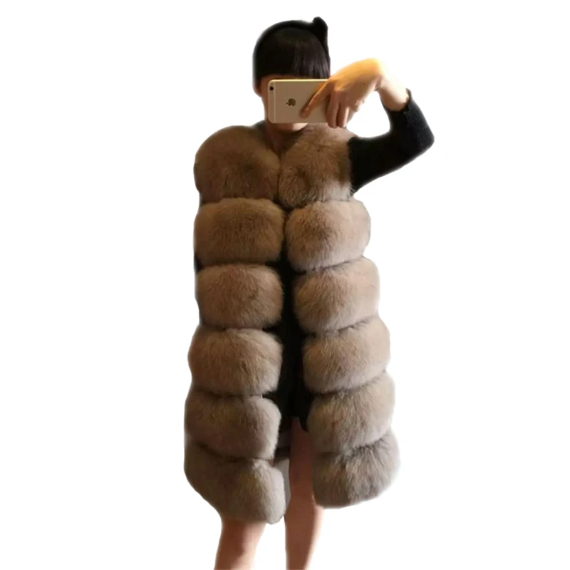 

2018 New Fashion Faux Fur Coat Winter Women Casual Slim Sleeveless Fake Fox Fur Vest Jacket Casaco Feminino Plus Size 4XL X68