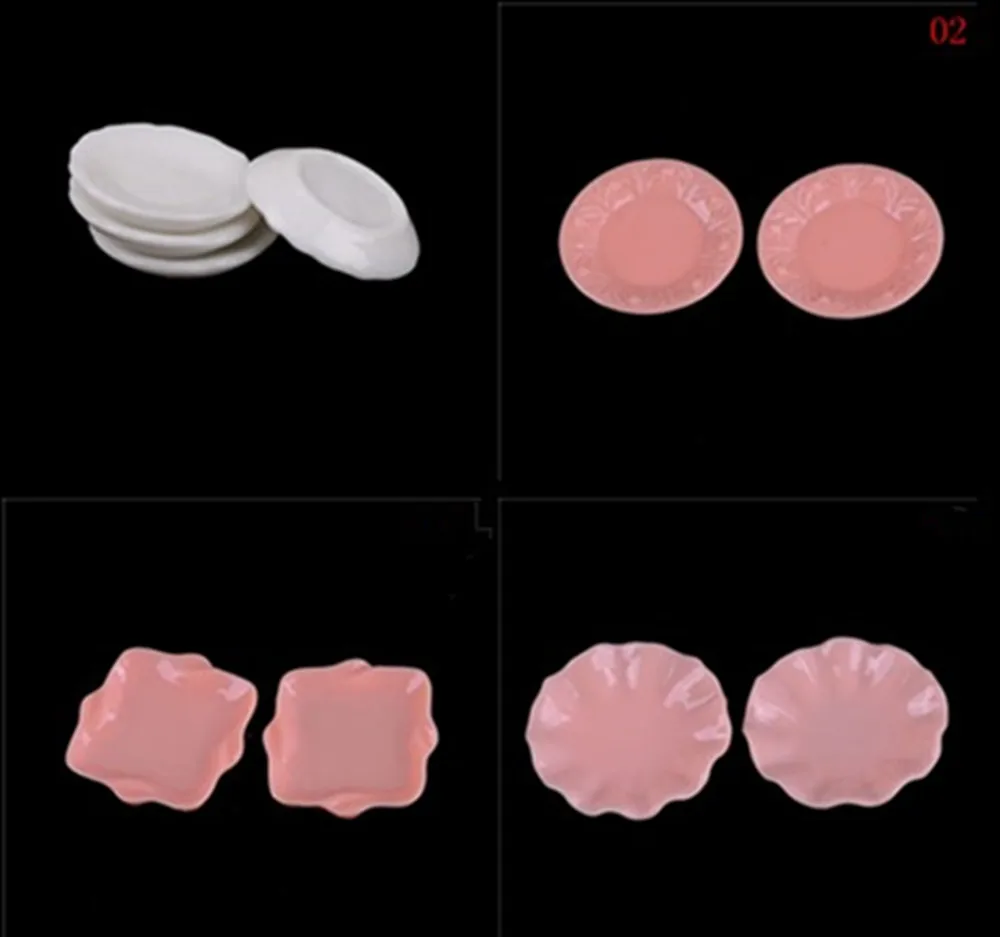 

2/4pcs 1:12 Dishes Plate Tableware Dolls House Furniture Miniatures Kitchen Toy Best Gifts For Dollhouse Accessories