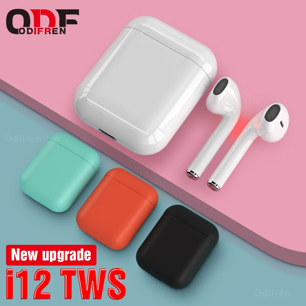 

Mini i12 TWS 2019 Original Touch control 1:1 For Air Wireless Bluetooth 5.0 Earphones Headset Sport PK i10 i11 i13 TWS Pods Case