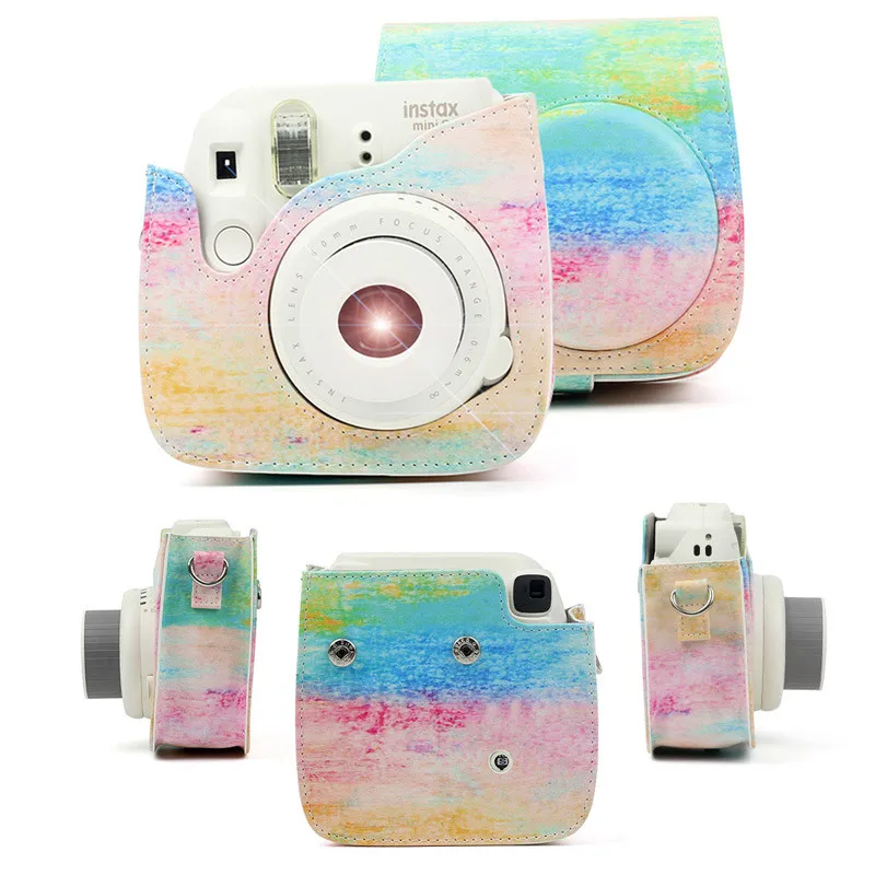 Andoer Funda de PU protectora para m/áquina fotogr/áfica con correa para Fujifilm Instax Mini 8+//8S//8//9